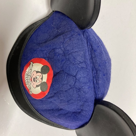 Vintage 90's blue Mickey Mouse Club  flat Disney Ears felt Hat - Picture 4 of 6
